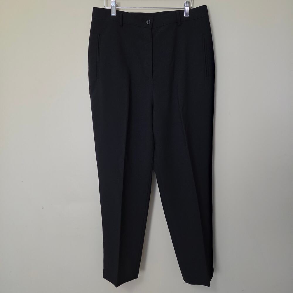 Alia 14 Women's Dress Pants Straight Leg High Rise Flat Front Black